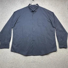 Mizzen Main Shirt Mens XXL Navy Micro Print Leeward Classic No Tuck Stretch