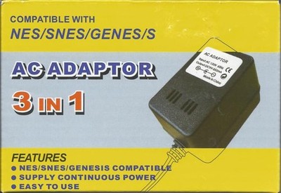 3 In 1 Power Adapter NES SNES Sega Genesis Brand New 7Z