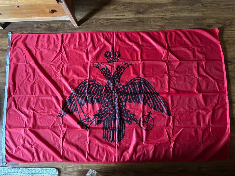 Byzantine Red War Flag Orthodoxy 47" x 79" EUC Constantinople Ecclesiastical