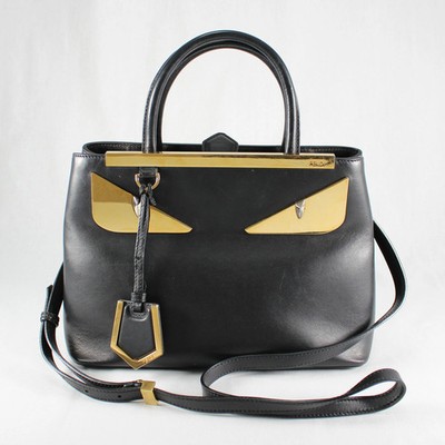 FENDI Petit Toujour Monster Shoulder Bag Handbag 2Way 8Bh253 Black