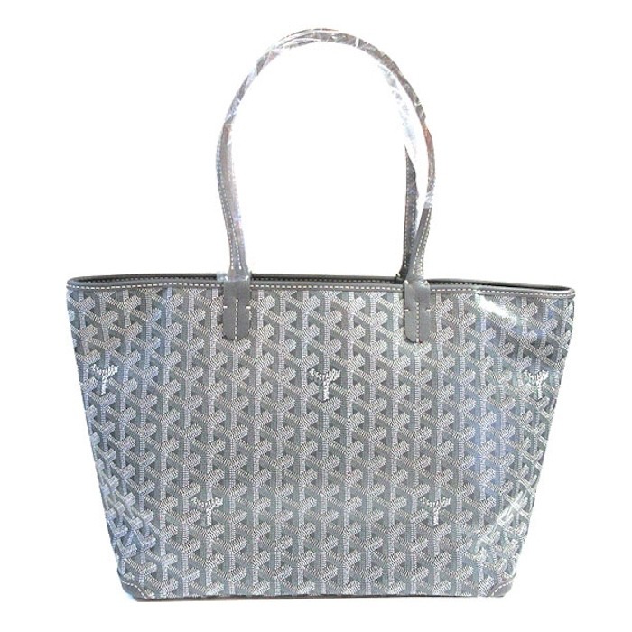 GOYARD Artois PM Tote Bag Gray Shopping Purse Zip Unisex Canvas Auth New Unused
