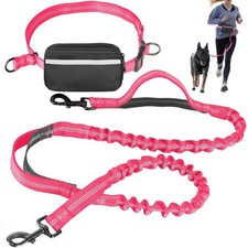 Hands Free Dog Leash with Waist Belt   No-Pull Bungee, Dual Padded Handles