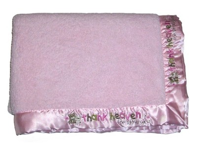 Carters Child of Mine Thank Heavens for Little Girls Sherpa Pink Baby Blanket