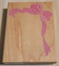 Rubber Stampede Ribbon Corner Wood Stamp Z799G 1997