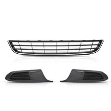 3pcs Front Bumper Lower Grille Chrome Fog Light Bezel Vw1036120