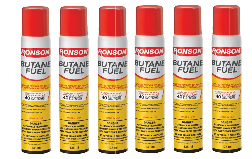 LOT of 6 RONSON Butane Fuel 135 ML  4.565 oz Can Bottle