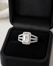 925 Sterling Silver Ring Size 7 Clear Stone H...