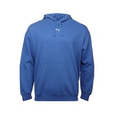 PUMA Essentials Relaxed Small Cat Logo Pullover Hoodie Mens Blue Casual Outerwea