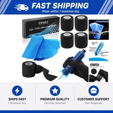 Pen Machine Covers with Grip Tapes - Rayyl 200pcs Tattoo Pen Covers and 4pcs