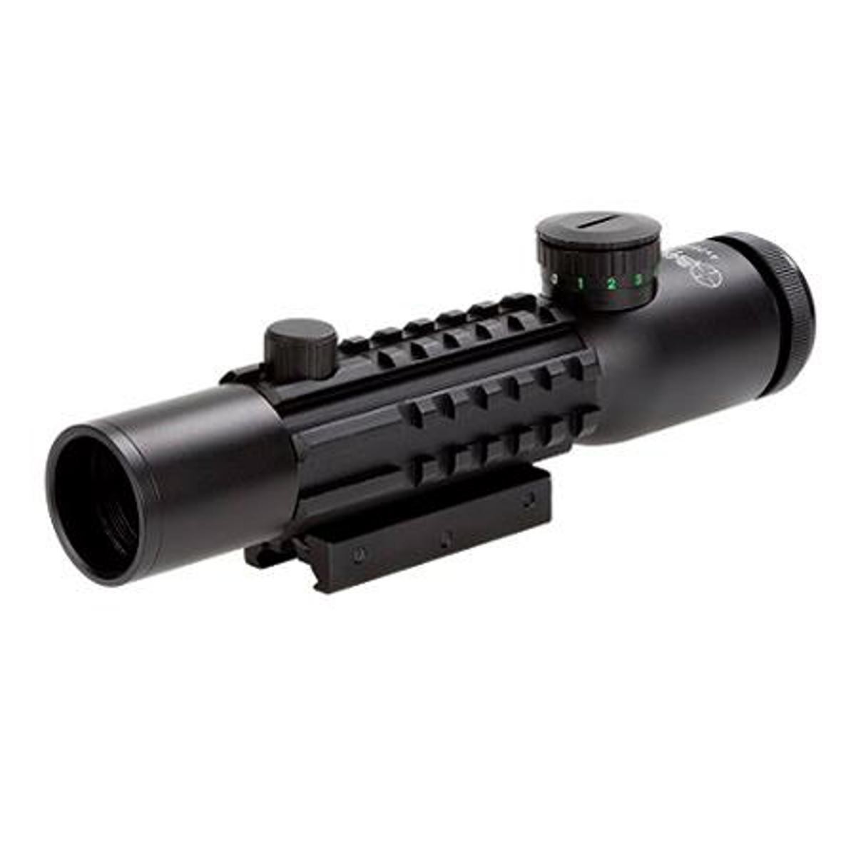Тактический оптический прицел Sun Optics 2-6x28 Tri-Rail, с подсветкой Mil-Dot Ret, встроенное крепление