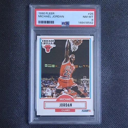 Fleer 1990 Michael Jordan #26 PSA 8 Chicago Bulls NBA Graded Trading Card