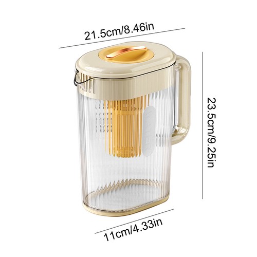 Water Pitcher With Lid 2L Unbreakable Hot/Cold Water Jug Ice Tea Juice Container - Picture 3 of 14