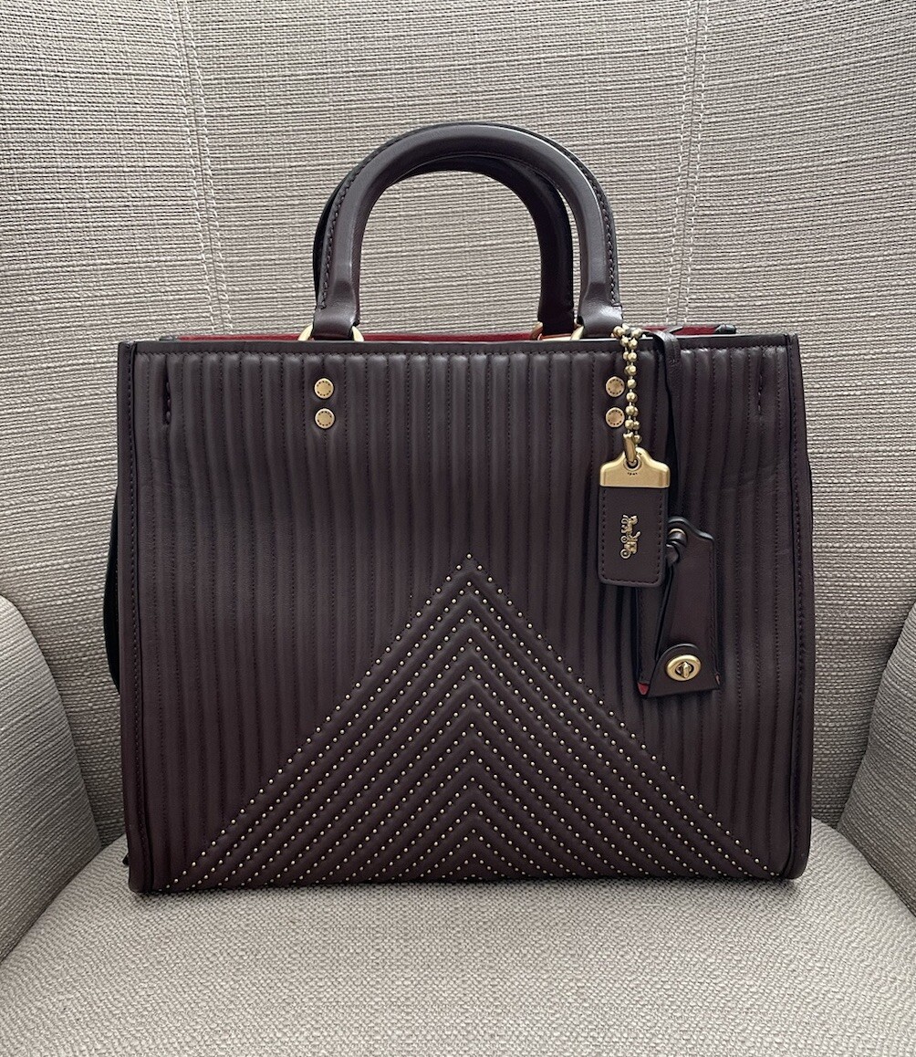 Coach 1941 Rogue 31 In Oxblood With Quilting Rivets New With