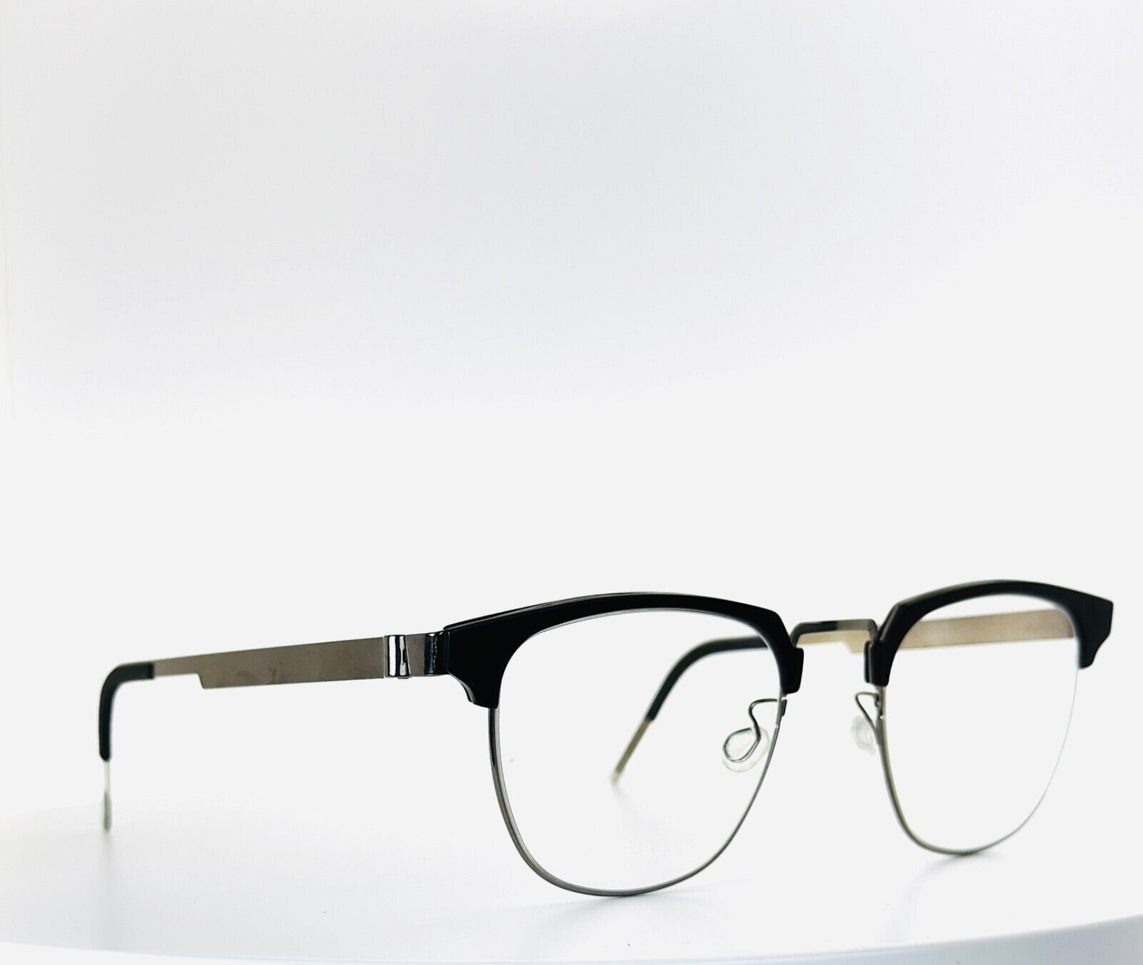 LINDBERG STRIP 9843 20/10240 P10 Black Browline Eyeglasses 49-21-135 B:43