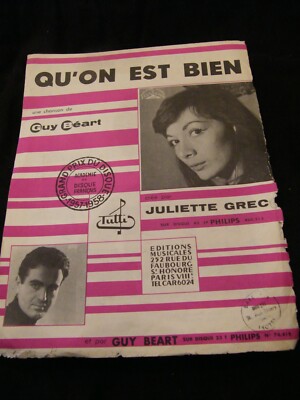 Notenblatt Qu'on est bien Guy Béart Juliette Greco Musiknoten