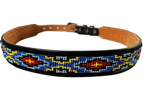 Nordstrom vintage beaded belt black silver floral S  display picture 1