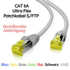 CAT6A Ultra Flex Patch Cable Network Lead LAN Lead S/FTP RJ45 DSL TV Internet