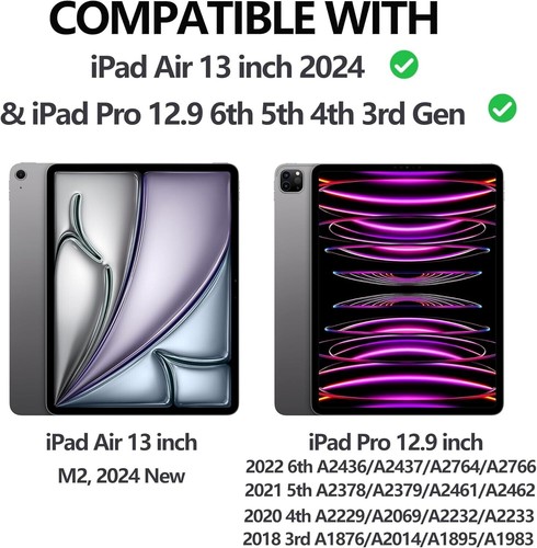 Keyboard Case for iPad Air 13 inch (M2) 2024, Keyboard for iPad Pro 12.9 inch Ca - Picture 3 of 7