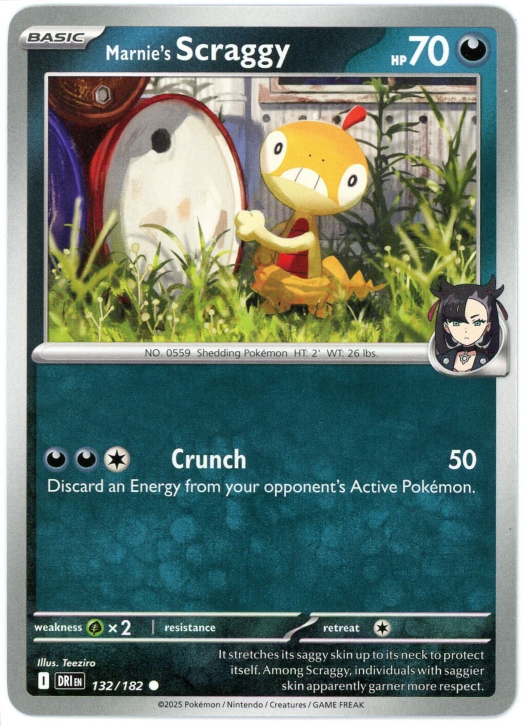 Marnie's Scraggy - 132/182 - Destined Rivals - NM/M - English - Pokemon