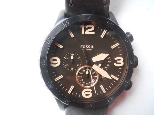 Fossil chronograph men's brown leather 
