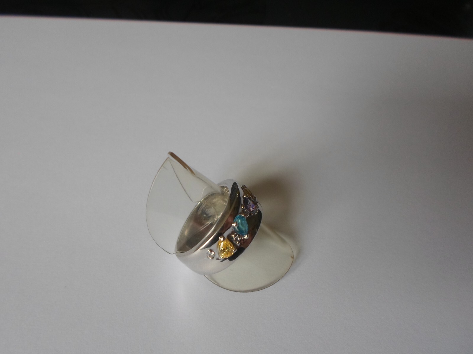 solid silver ring, multi-stone, size 53 - image 6