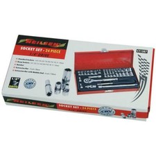 1/4" Dr, standard and deep socket set, 24pc, metal case (Genuine Neilsen CT1387)