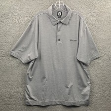FootJoy Golf Polo Shirt Mens 2XL Gray Black Performance Stretch Short Sleeve