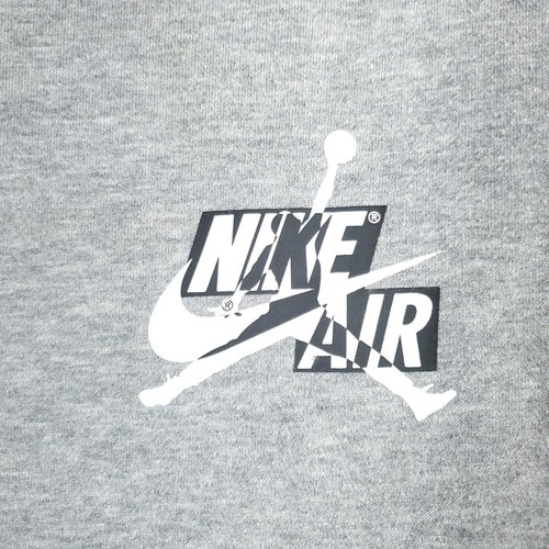 Nike Air Jordan Boys Sweatshirt Size Small Gray White Jump Men Logo Crewneck S - Picture 3 of 13