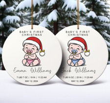 Christmas Ornament for Baby, First Christmas newborn ornament, Personalized Gift