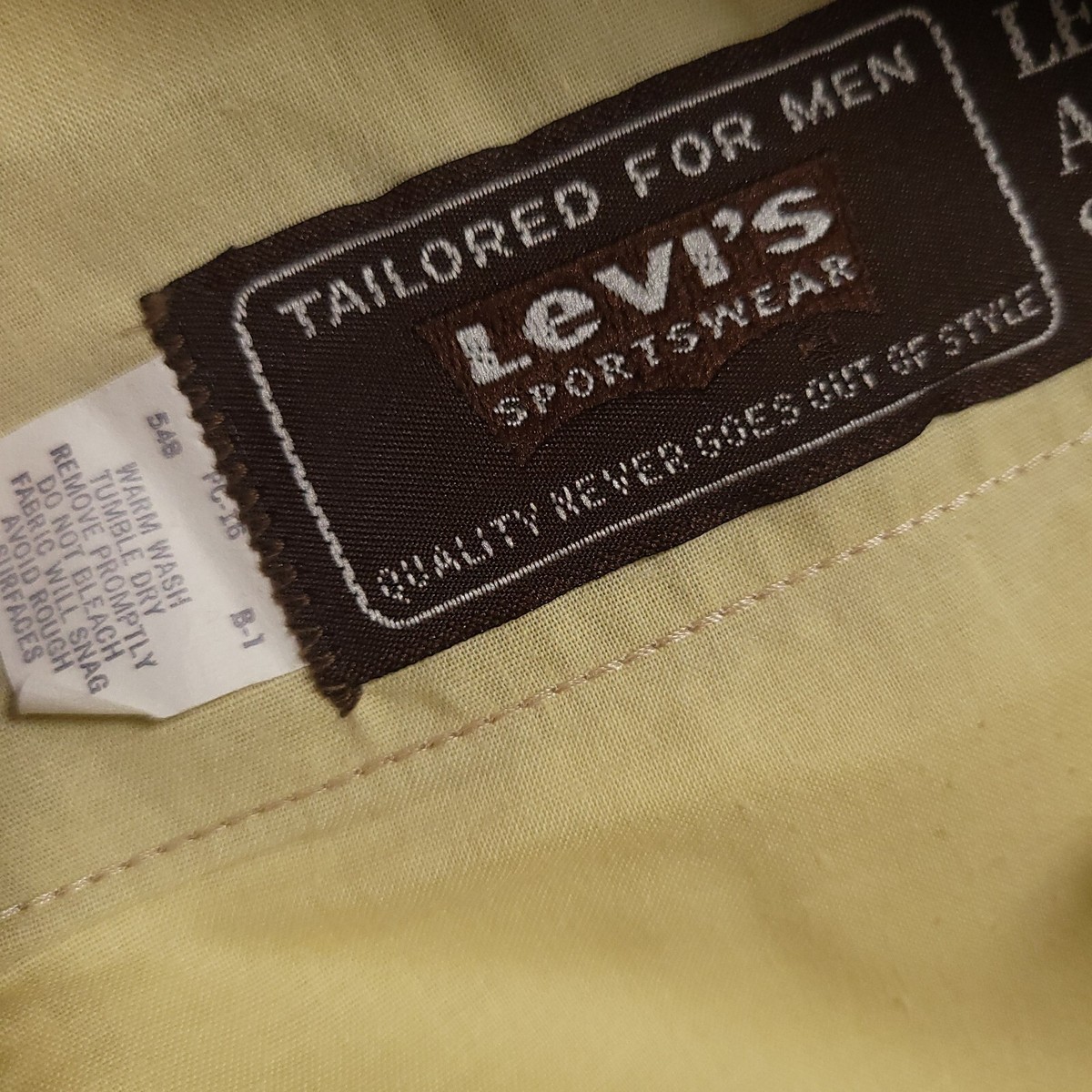 Vintage 70s Levi's Action Slacks Mens 37X31.5 Light Beige Vintage 70s Levi's Action Slacks Mens 37X31.5 Light Beige