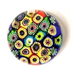 Vintage Murano Multicolor Millefiori Glass Paperweight Italy