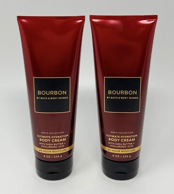 2 BATH & BODY WORKS BOURBON ULTIMATE HYDRATION CREAM LOTION 8 OZ MENS COLLECTION