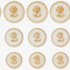 RoseGold Elegance: 24Pc Mixed Size Metal Buttons for DIY Sewing - Perfect for Bl
