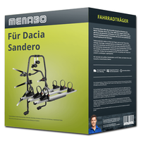 Menabo FahrradträGer Stand Up 3 Schwarz/Silber FüR Dacia Sandero III - 3 RäDer