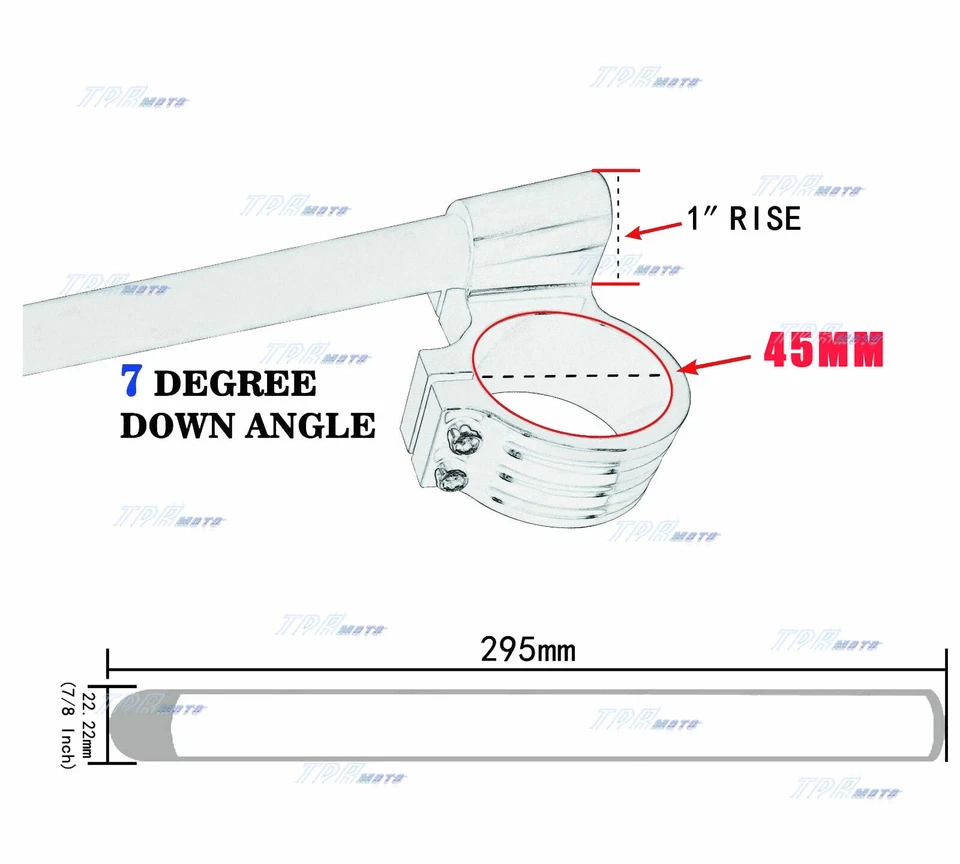 Manillar elevador con clip 2x 45 mm CNC 1" para Triumph T595 Daytona Suzuki GSXR600 Foto 2 de 4