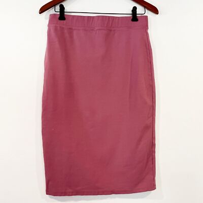 Iris Pink Midi Pencil Straight Stretch Skirt Small Office Workwear Career