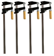 Set of 4- EDM, 18" Steel Bar Clamp Tool, Ratchet Quick Release for Metal or Wood