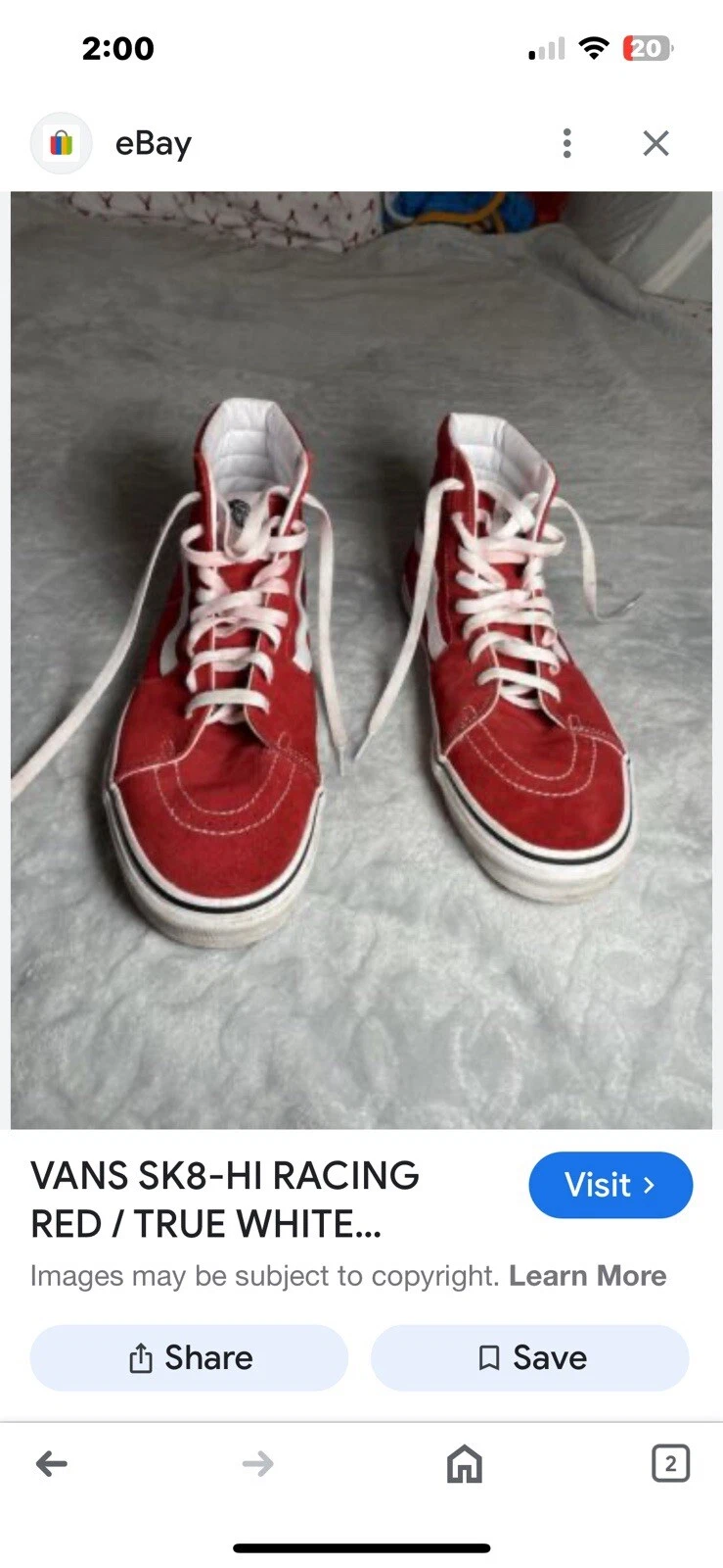 Taglia 3 5 VANS Sk8 Rosso High Racing