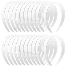 24 Pcs White Plastic Headbands, 1" Wide No Teeth Plain Headbands DIY Hair