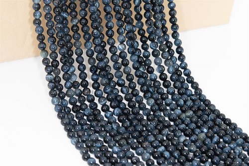 4MM Genuine Natural Blue Tiger Eye Beads Grade AAA Round Gemstone Loose Beads - Picture 4 of 4