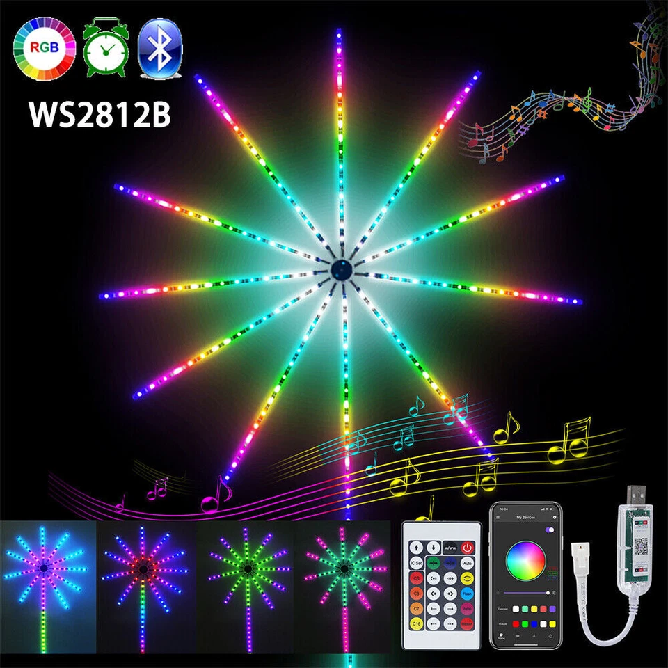 RGB IC LED Feuerwerk Stripe Lichterkette Bluetooth APP Traumfarben Band Leuchte - Bild 1 von 4