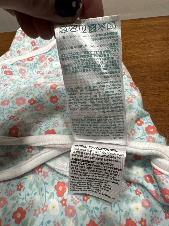 Saco de dormir ligero con cremallera floral Aden + Anais Swaddle 0-3 meses Foto 3 de 4