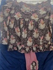 girls 2pc outfit With Shirt And Ruffle Leggings