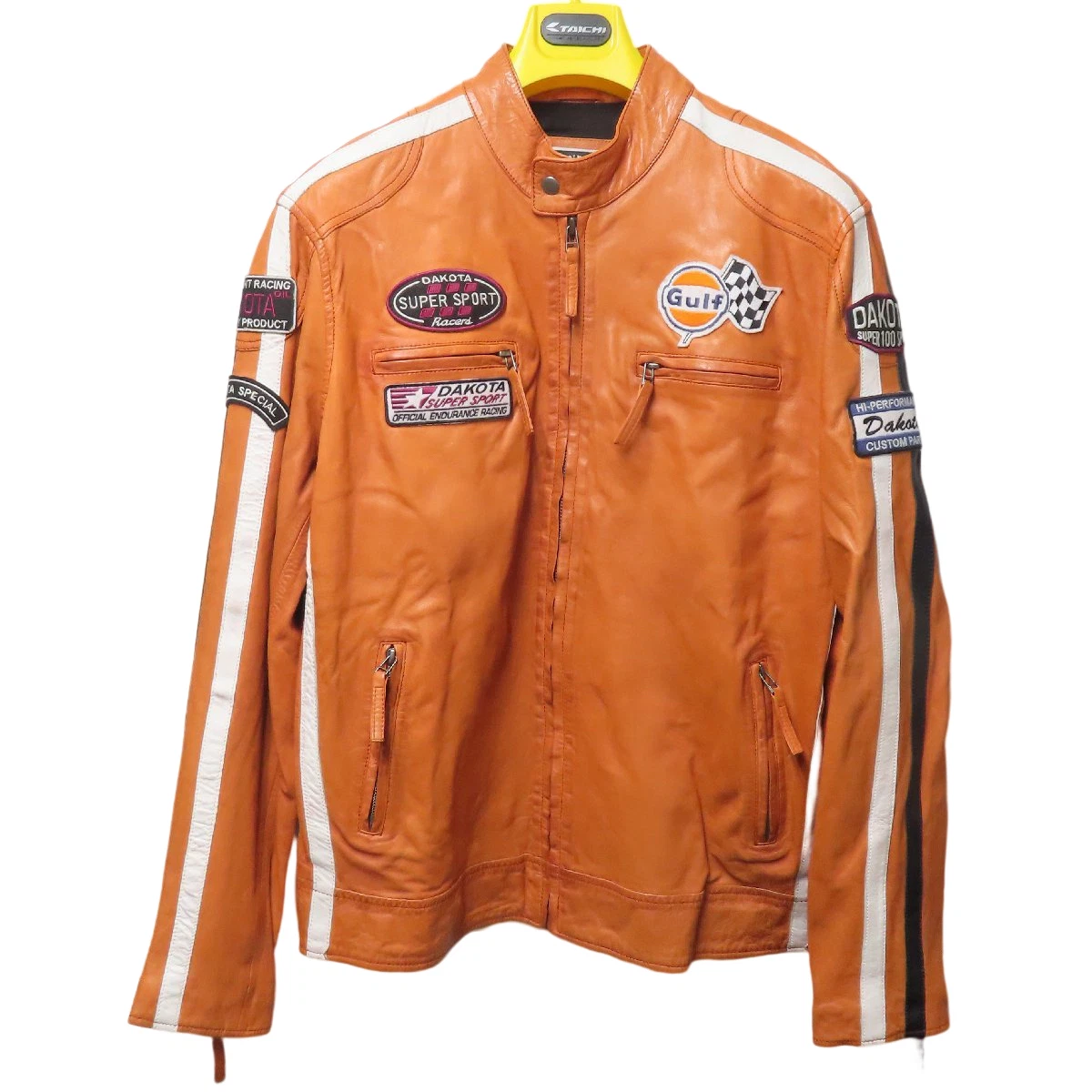 Gulf racing leather best sale jacket