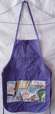 Vintage Easter toddler childs BIB APRON Hand embroidered craft cartoon bunny c15