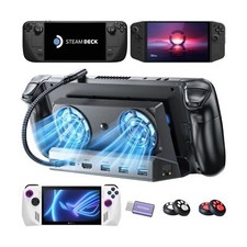 LISEN 8 IN 1 Docking Station for Steam Deck OLED  ROG Ally  Legion Go, Dual...