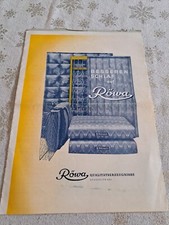 Röwa Matratzen Werbung Prospekt + Preisliste von 1950 Vintage Original