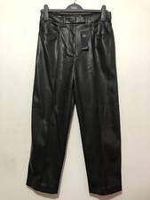 Marks & Spencer Faux Leather Trousers UK 10 Regular Black