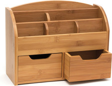 Bamboo Space Saving Desk Organizer