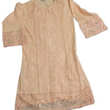 Maria.B. Salwar Kameez Embroidered Beige Chiffon Women S